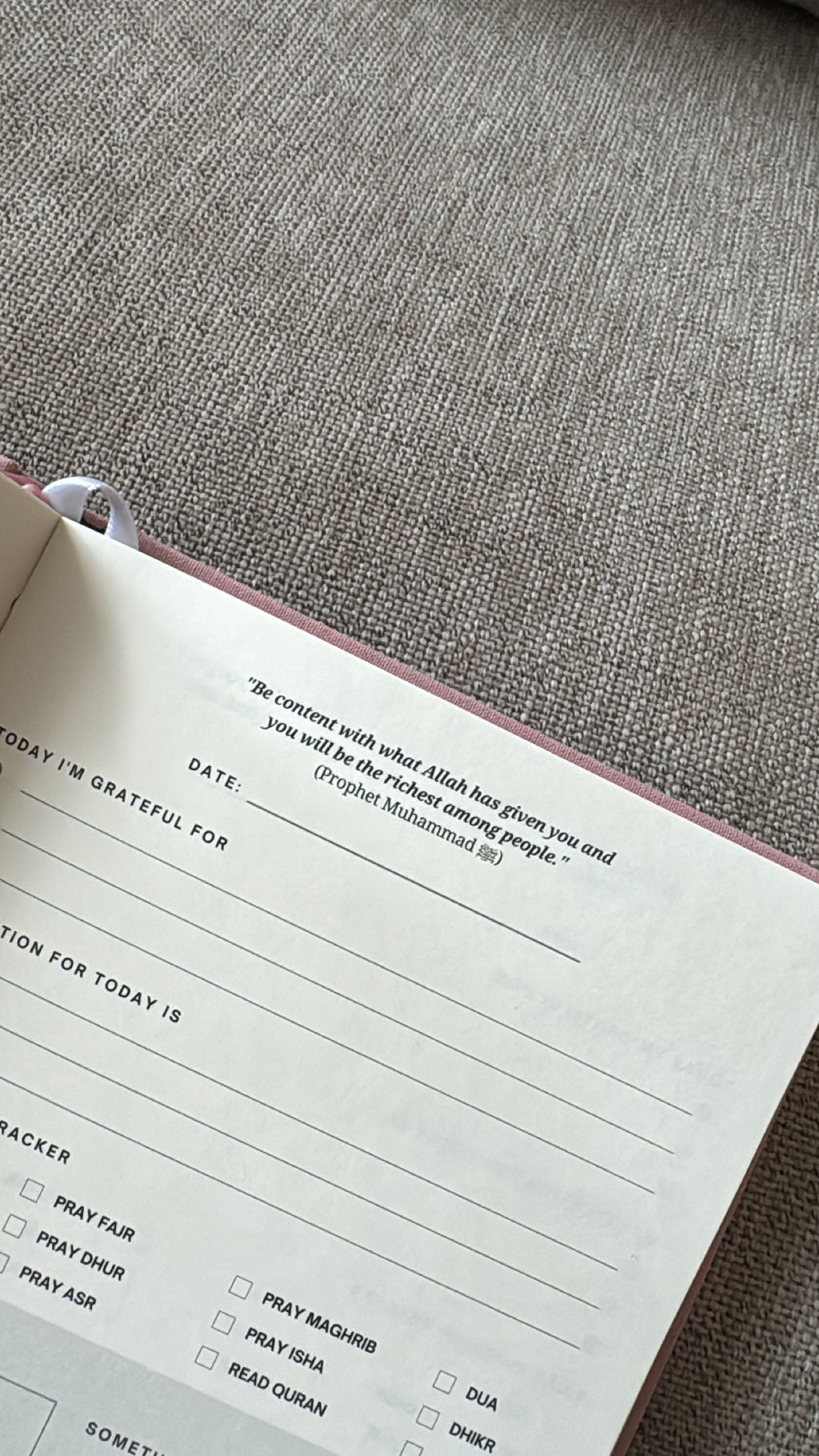 Blush Linen Gratitude Journal