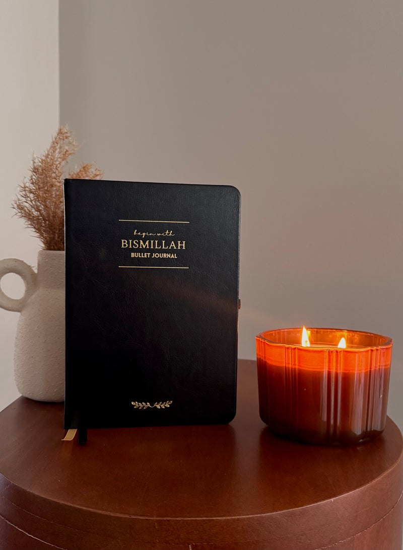 Begin with Bismillah - Bullet Journal in Midnight Leather