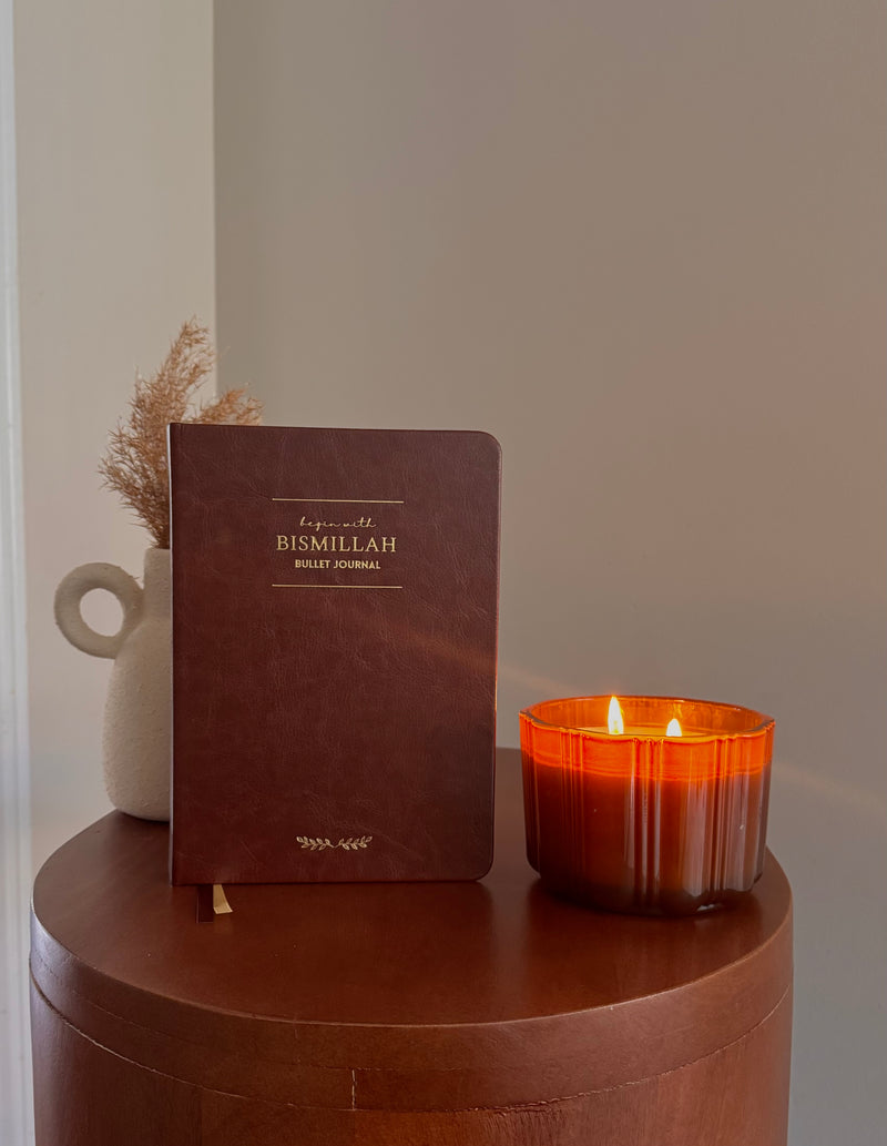 Begin with Bismillah - Bullet Journal in Qahwa Leather