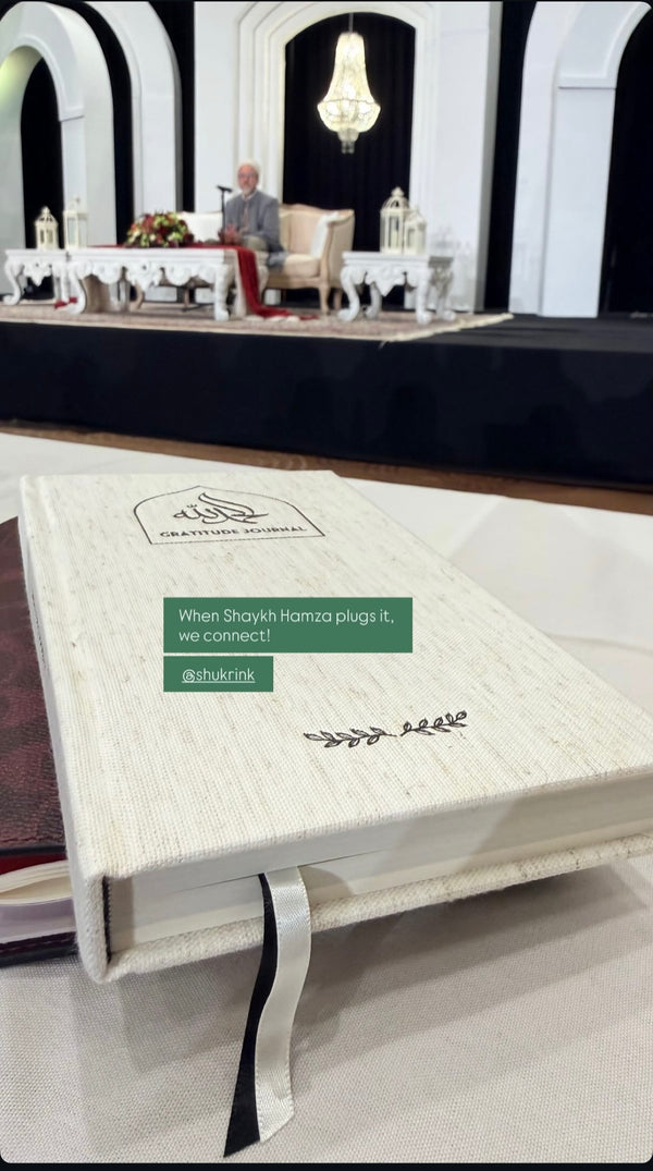 When Shaykh Hamza plugs it, we connect! (Shaykh Hamza Yusuf recommended the Shukr Ink gratitude journals at the RIS Knowledge
 Retreat in Toronto)