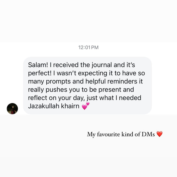 It really pushes you to be present and reflect on your day, just what I needed. Jazakullah khairn